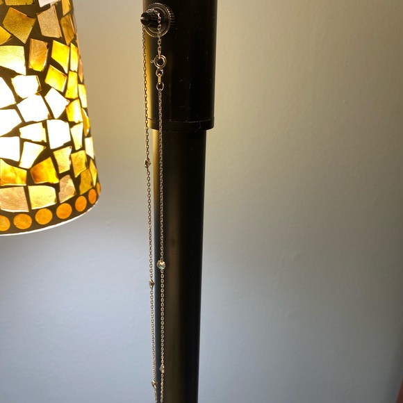 Silver choker necklace with glass beads - Picture 3 of 9